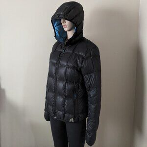 Eddie Bauer premium goose down puffer black jacket coat, women's medium